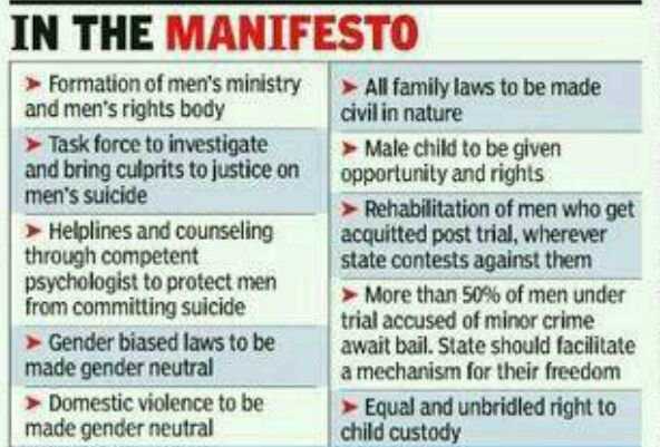 পুরুষদের জন্য রাজনৈতিক ইশতেহার