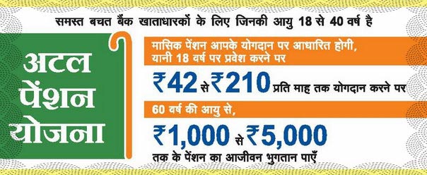 अटल पेंशन योजना - 210 रूपये निवेश करके 5000 रूपये की पेंशन सुनिश्चित करें