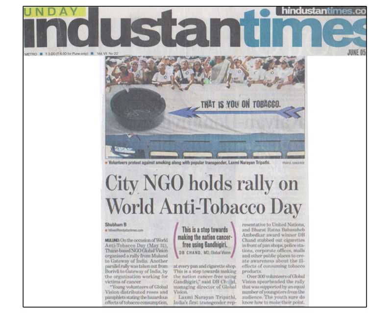  Global Vision NGO Holds Rally On World Anti-Tabacco Day
