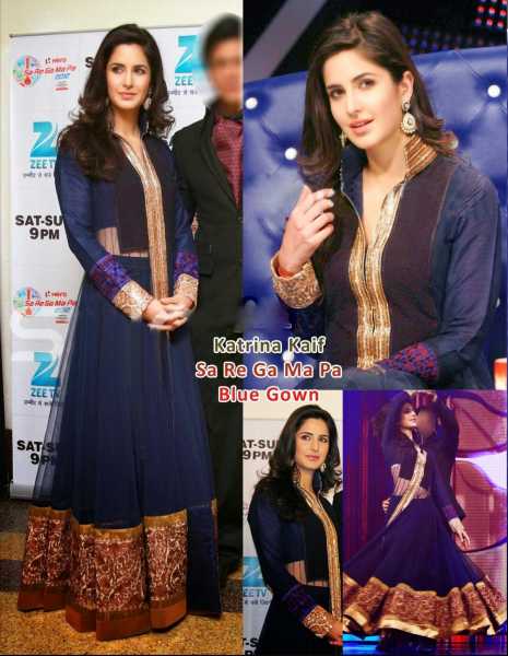  Katrina Kaif Blue Gown At Sa Re Ga Ma Pa