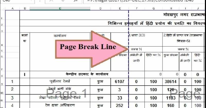 क्या MS Excel के पेज ब्रेक प्रीव्यू में पेज ब्रेक लाइन ड्रैग नहीं हो रहा है?