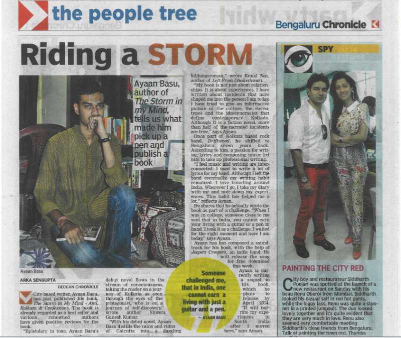 “The Storm In My Mind - Ami Kolkata & Confessions” In Deccan Chronicle