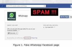 “install Whatsapp free on your computer” : Facebook Spam message !
