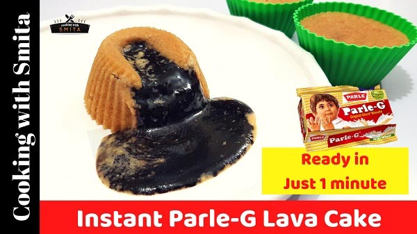 1-minute Parle G Lava Cake Recipe By Cooking With Smita