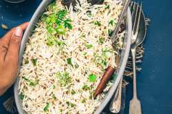 10 minutes perfect jeera rice recipe { indian cumin rice }