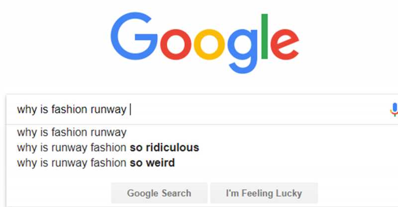 12 Funny, Weird & WTF Google Search Suggestions On Fashion - Purushu Arie