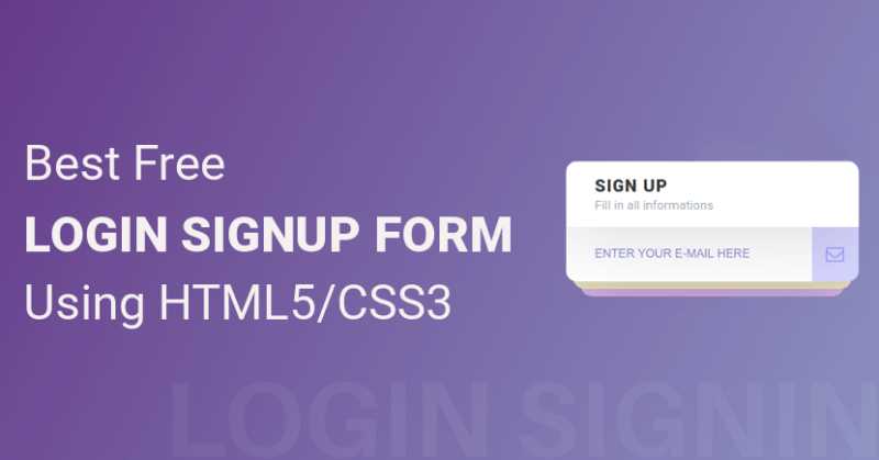 13+ Best Free Login Sign Up Forms Using HTML5 CSS3 Download (2019)