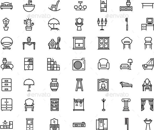23 Cool Furniture Icons (Vector)