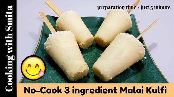 3 Ingredient No Cook Malai Kulfi Recipe By Cooking With Smita