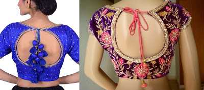 35 Traditional Blouse Back Neck Designs For Silk Sarees