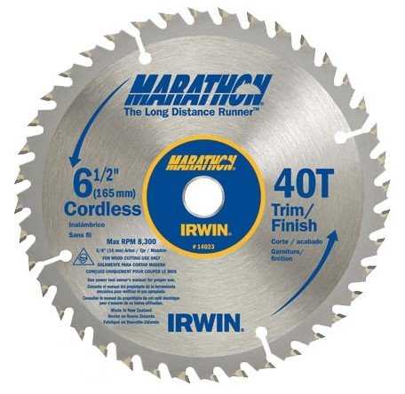 5 Pack Irwin 14023 6-1/2" X 40 Tooth Marathon Cordless Circular Saw Blades - Http://tools4yourhome.com