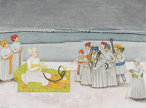 A Prince Entertained By Musicians - Miniature Painting, Probably Faizabad Or Murshidabad, India, Circa 1780 - Old Indian Arts
