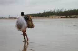 A fisherboy sauntering along the beach…