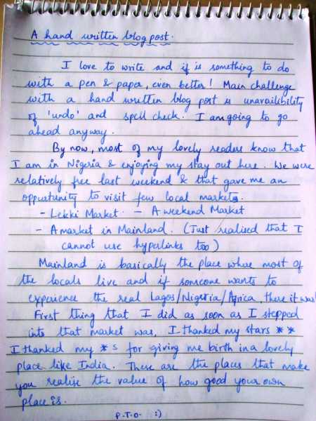 A Handwritten Blog Post :)