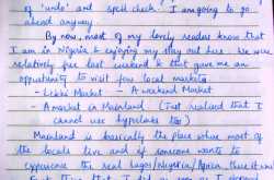 A handwritten blog post :)