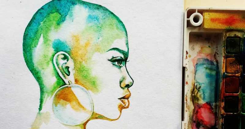 A Moment With My Watercolors. Black Is Beautiful