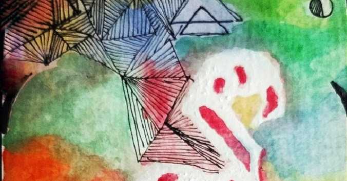 Abstract Watercolor Painting-flamingo