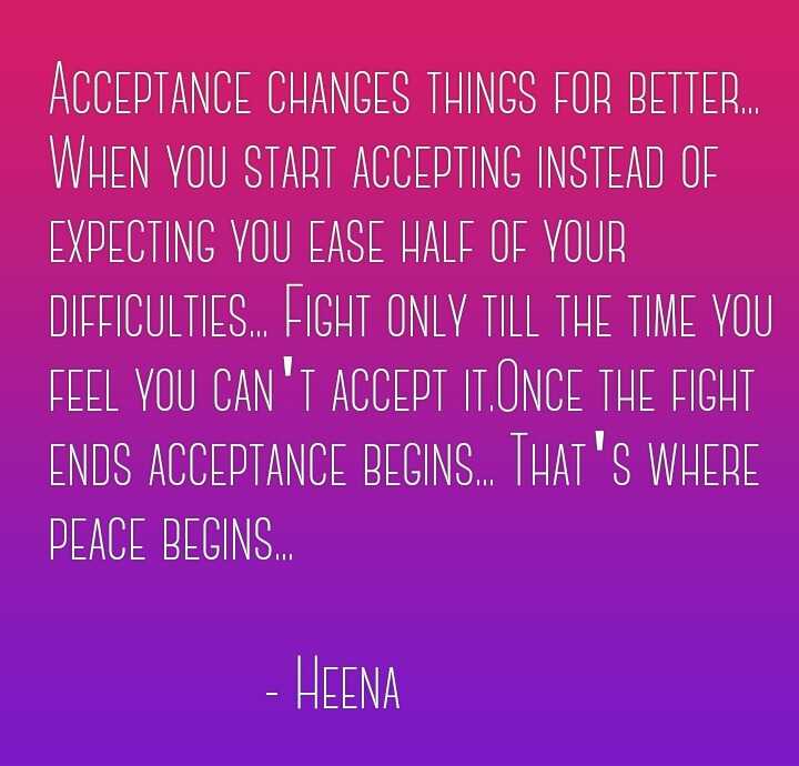 Acceptance And All About It....
