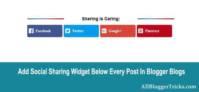 Add Cute Social Sharing Buttons Below Every Post On Blogger Blogs