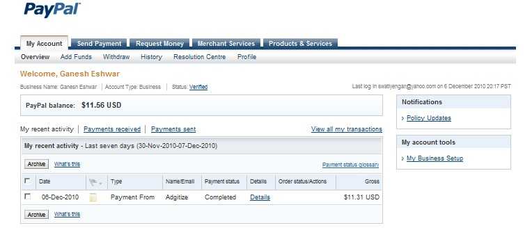 Adgitize Payment Received.