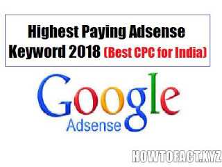 Adsense Highest CPC [Cost Per Click] Keywords List Of SEPTEMBER 2018