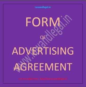 Advertisement Agreement - A Sample Form