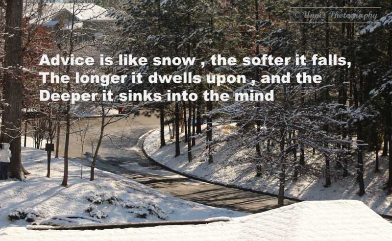 Advice Is Like Snow