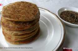 Aehobakjeon  (Korean Zucchini Pancakes) with Sesame Dipping Sauce
