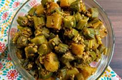 Aloo Bhindi Recipe | Stir Fried Okra & Potato | VegeCravings