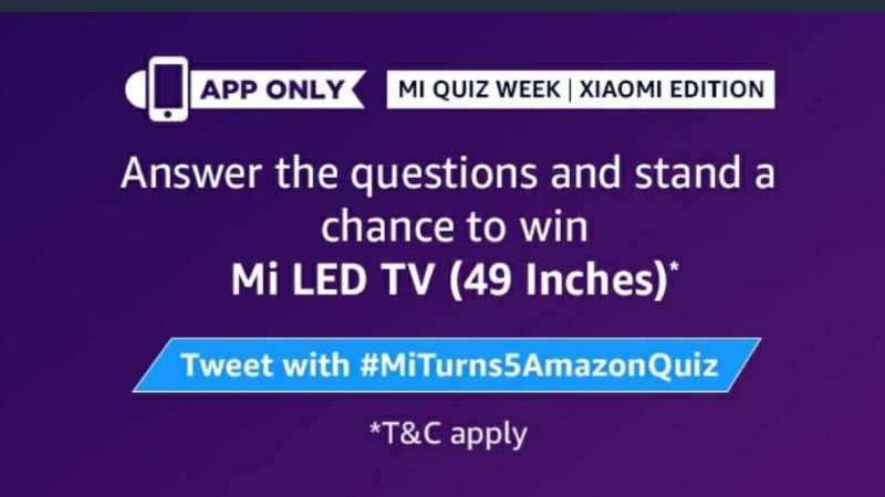 Amazon Mi LED TV Quiz Answers - Win 49 Inch Mi TV | TOPHUNT