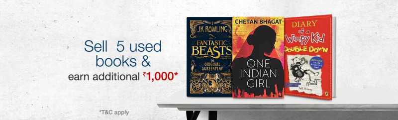 Amazon Offer- Sell 5 Used Books And Earn Rs. 1000 As Amazon Pay Balance (Only Banglore)