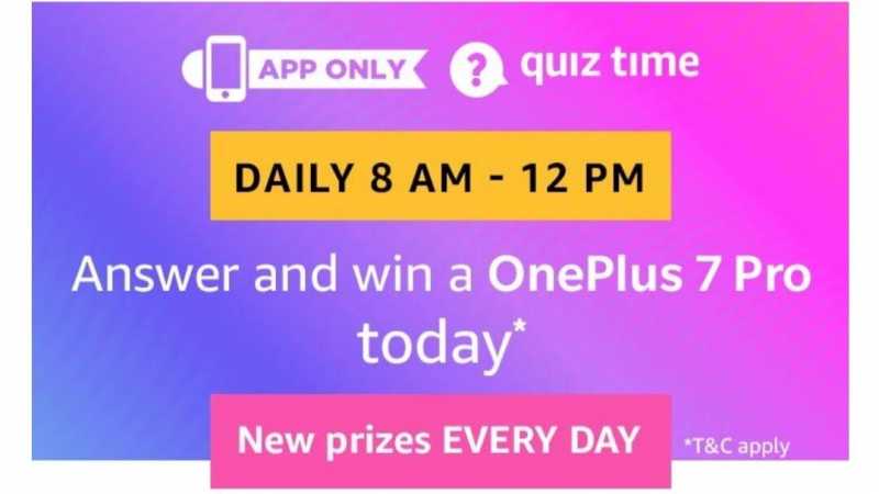Amazon Quiz 2 June 2019 Answers - Win Oneplus 7 Pro | TOPHUNT