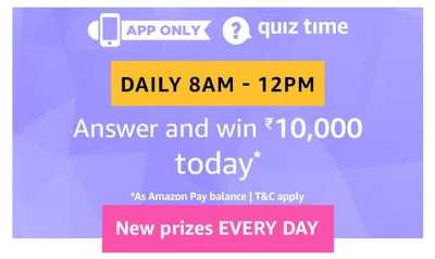 Amazon Quiz 24th June 2019 All Answers To Win Rs 10000 Today