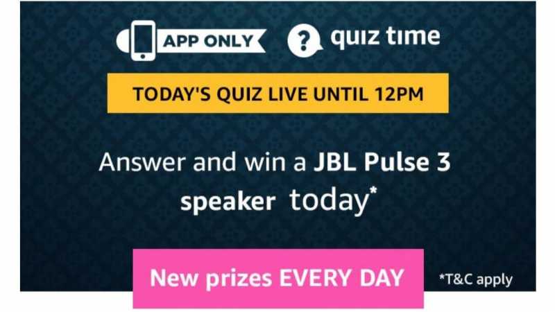 Amazon Quiz 31 May 2019 Answers - JBL Pulse 3 Speaker | TOPHUNT