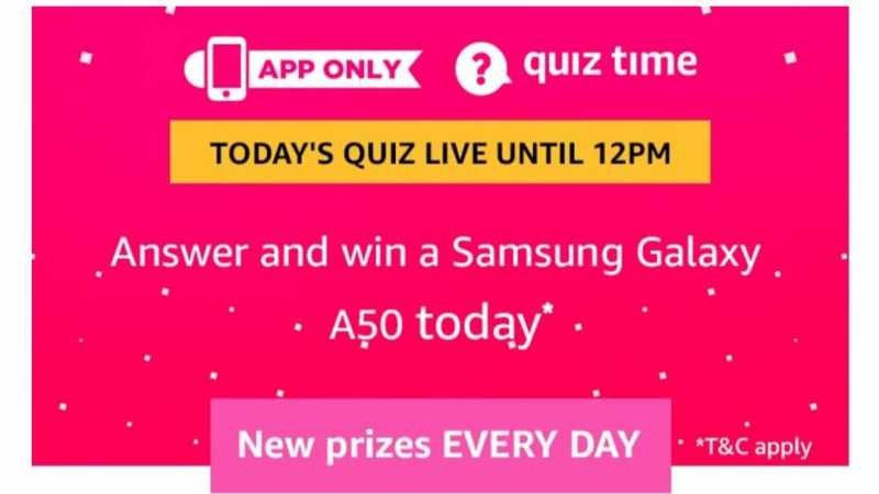 Amazon Quiz 5 June 2019 Answers - Samsung Galaxy A50 | TOPHUNT