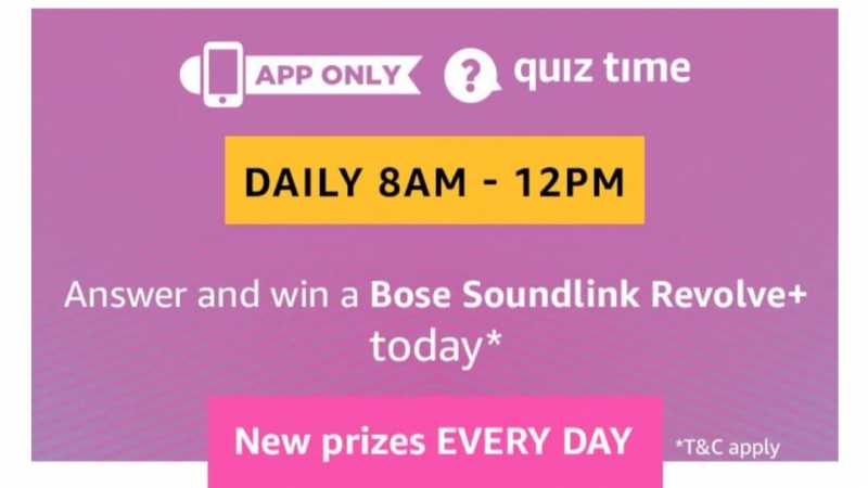 Amazon Quiz 8 June 2019 Fastest Answers - Bose Soundlink | TOPHUNT