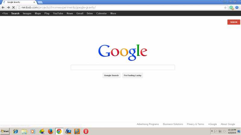 An Awesome Google Trick With Google Gravity!