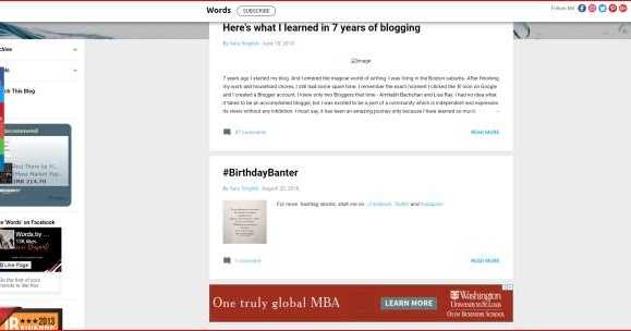 An Established Blogger