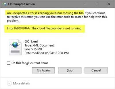 An Unexpected Error Is Keeping You From Copying The File
