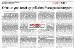 Andhra Kaburlu: Aqua Pollution in India: Need to frame strong guidelines to check aquaculture pollution