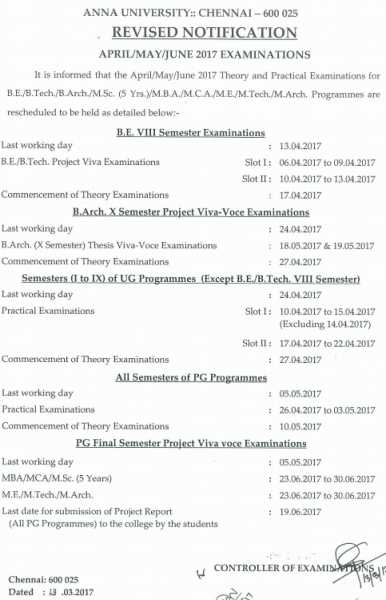 Anna University Time Table Nov Dec 2017 UG PG 1st 3rd 5th 7th Semester Exam Time Table: Anna University Time Table November December 2017 UG PG 1/3/5/7th Semester