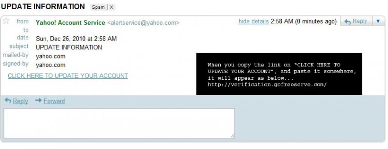 Another Yahoo “Update Your Account Fraud”