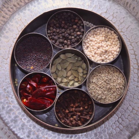 Antique Brass Spice Box