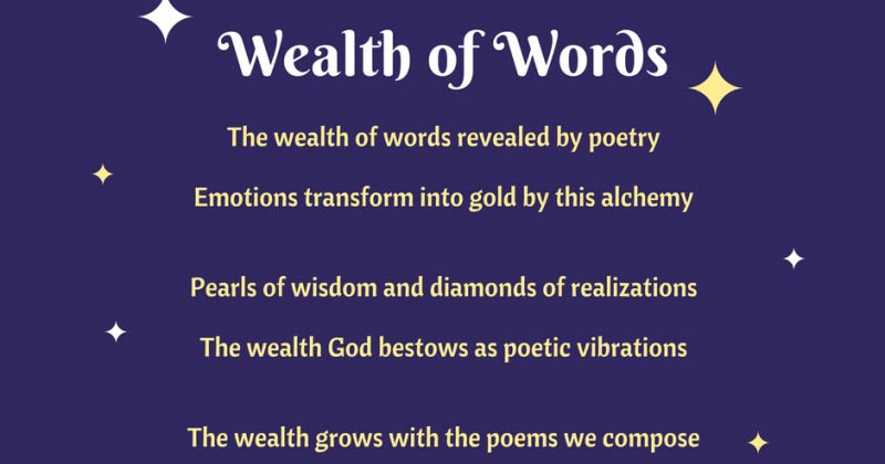 April Poetry Month Day 12 Poem: Wealth Of Words