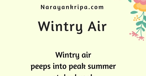 April Poetry Month Day 14 Poem: Wintry Air