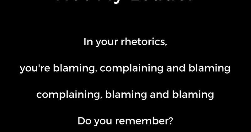 April Poetry Month Day 15 Poem: Not My Leader