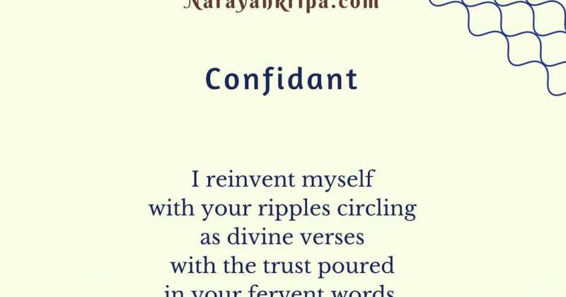 April Poetry Month Day 29 Poem: Confidant