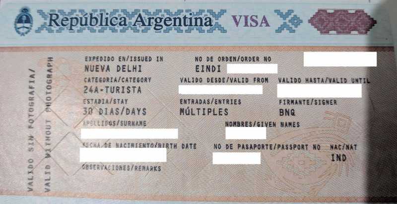 Argentina Visa For Indians - Treks And Travels