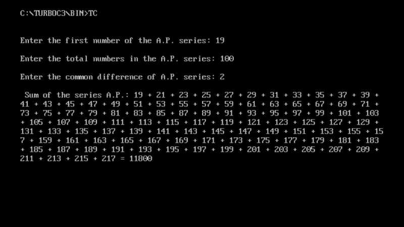 Arithmetic Progression - Write A Program To Find SUM Of AP C Programming Examples