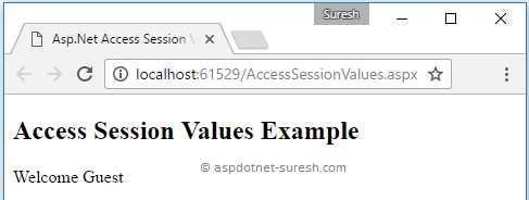 Asp.Net Get (Access) Session Values In JavaScript (Client Side)